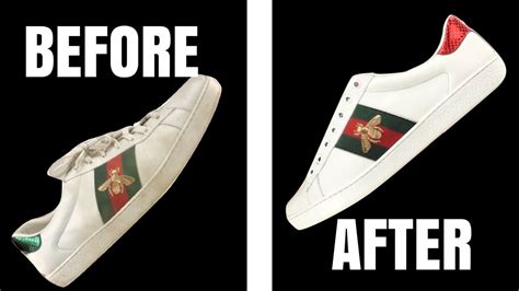 how to clean white gucci sneakers|gucci ace white leather shoes.